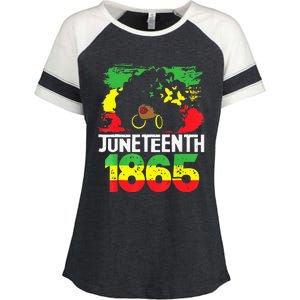 Juneteenth Is My Independence Day Black  Freedom 1865 Enza Ladies Jersey Colorblock Tee