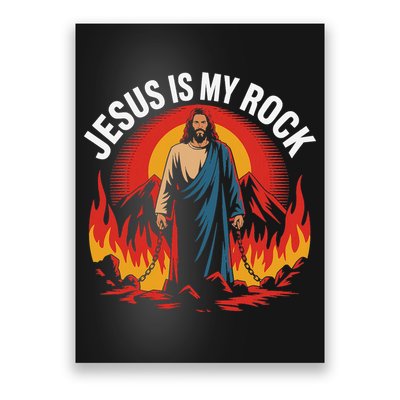 Jesus Is My Rock Biblical Christian Bible Verse Poster