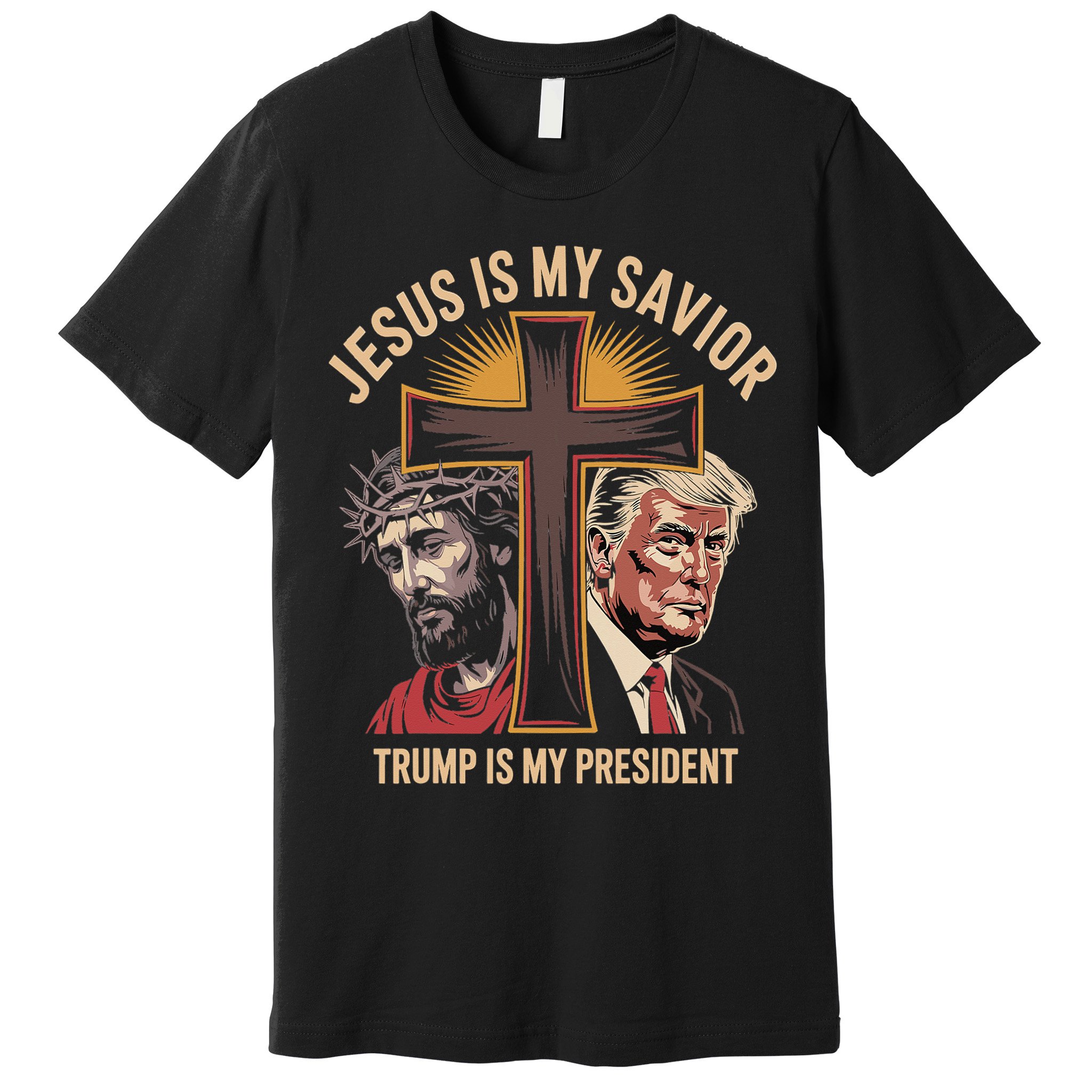 Jesus Is My Savior Trump Is My President Biblical Premium T-Shirt
