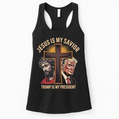 Jesus Is My Savior Trump Is My President Biblical Womens Tank Top