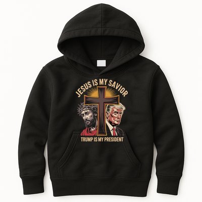 Jesus Is My Savior Trump Is My President Biblical Kids Hoodie