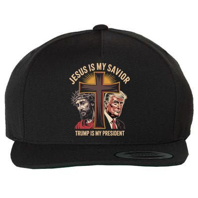 Jesus Is My Savior Trump Is My President Biblical Wool Snapback Cap