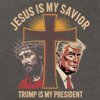 Jesus Is My Savior Trump Is My President Biblical Cotton Canvas Backpack