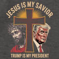 Jesus Is My Savior Trump Is My President Biblical Vector Backpack