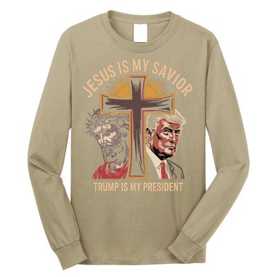 Jesus Is My Savior Trump Is My President Biblical Long Sleeve Shirt