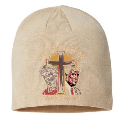Jesus Is My Savior Trump Is My President Biblical Sustainable Beanie