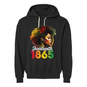 Juneteenth Is My Independence Day Shirt Wo Black Pride Garment-Dyed Fleece Hoodie