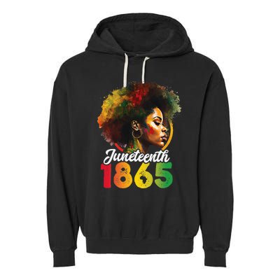 Juneteenth Is My Independence Day Shirt Wo Black Pride Garment-Dyed Fleece Hoodie