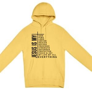 Jesus Is My God King Lord Savior Healer My Everything Premium Pullover Hoodie