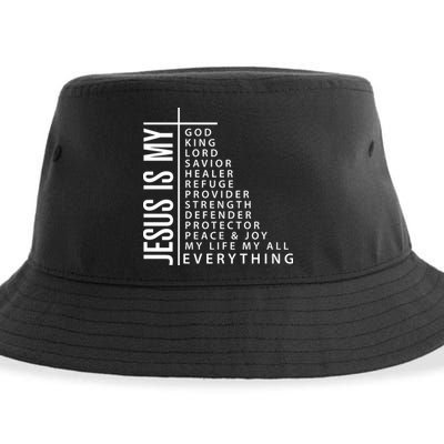Jesus Is My God King Lord Savior Healer My Everything Sustainable Bucket Hat