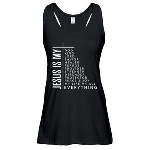 Jesus Is My God King Lord Savior Healer My Everything Ladies Essential Flowy Tank