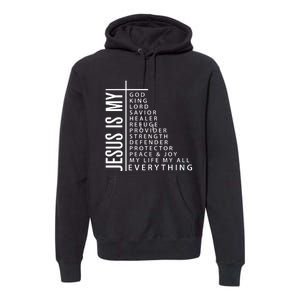 Jesus Is My God King Lord Savior Healer My Everything Premium Hoodie