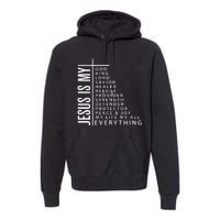 Jesus Is My God King Lord Savior Healer My Everything Premium Hoodie