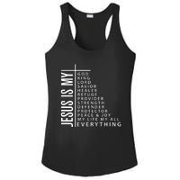 Jesus Is My God King Lord Savior Healer My Everything Ladies PosiCharge Competitor Racerback Tank