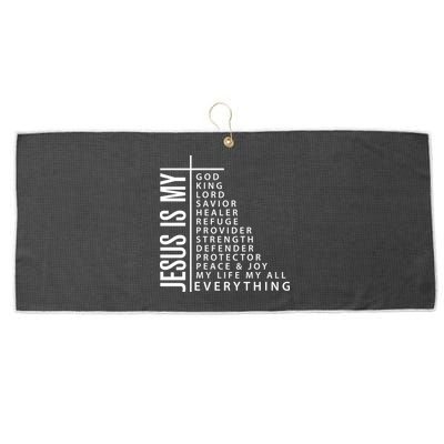 Jesus Is My God King Lord Savior Healer My Everything Large Microfiber Waffle Golf Towel