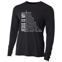 Jesus Is My God King Lord Savior Healer My Everything Cooling Performance Long Sleeve Crew