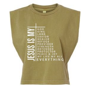 Jesus Is My God King Lord Savior Healer My Everything Garment-Dyed Women's Muscle Tee