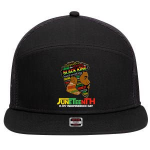 Juneteenth Is My Independence Day Black King Fathers Day 7 Panel Mesh Trucker Snapback Hat