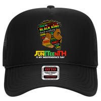 Juneteenth Is My Independence Day Black King Fathers Day High Crown Mesh Back Trucker Hat