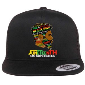 Juneteenth Is My Independence Day Black King Fathers Day Flat Bill Trucker Hat