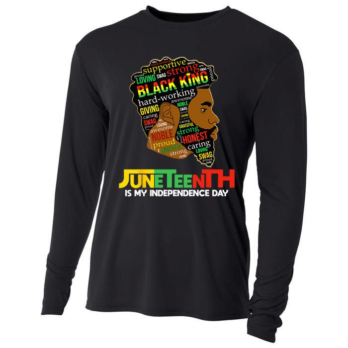 Juneteenth Is My Independence Day Black King Fathers Day Cooling Performance Long Sleeve Crew