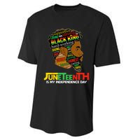 Juneteenth Is My Independence Day Black King Fathers Day Performance Sprint T-Shirt