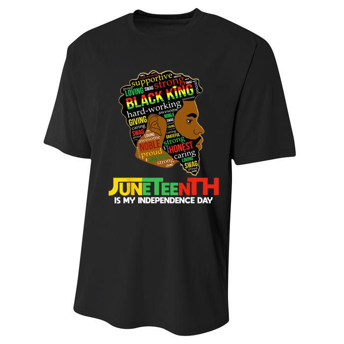 Juneteenth Is My Independence Day Black King Fathers Day Performance Sprint T-Shirt