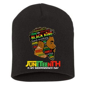 Juneteenth Is My Independence Day Black King Fathers Day Short Acrylic Beanie