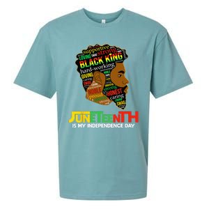 Juneteenth Is My Independence Day Black King Fathers Day Sueded Cloud Jersey T-Shirt