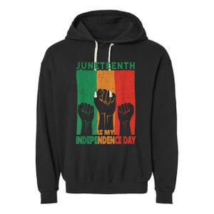 Juneteenth Is My Independence Day Black Queen King Cute Girl Garment-Dyed Fleece Hoodie