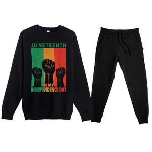 Juneteenth Is My Independence Day Black Queen King Cute Girl Premium Crewneck Sweatsuit Set