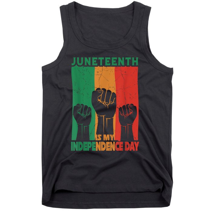 Juneteenth Is My Independence Day Black Queen King Cute Girl Tank Top