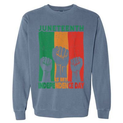 Juneteenth Is My Independence Day Black Queen King Cute Girl Garment-Dyed Sweatshirt