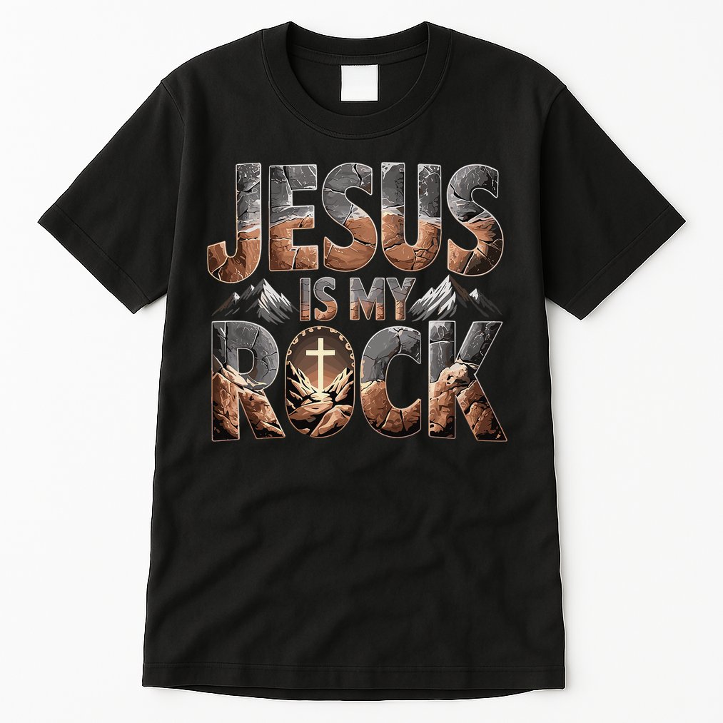 Jesus Is My Rock Biblical Faith Tall T-Shirt