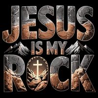 Jesus Is My Rock Biblical Faith Drawstring Bag