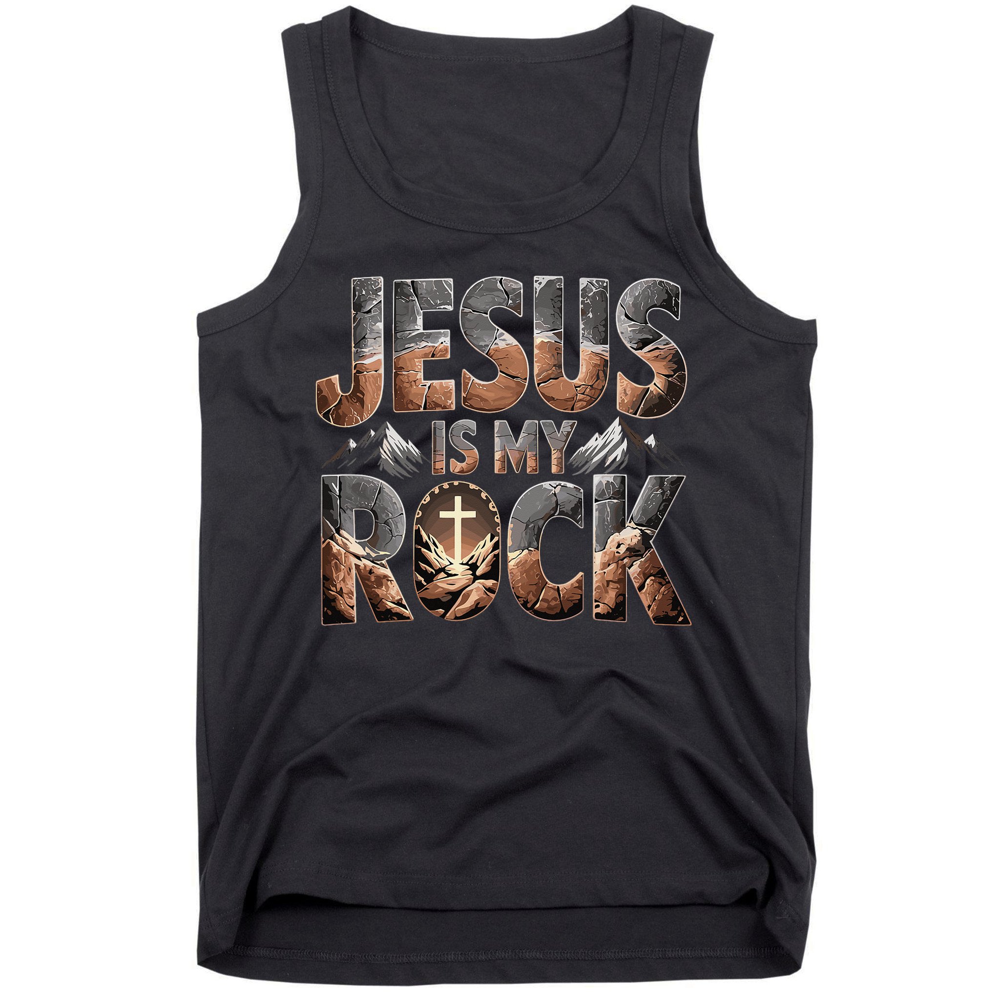 Jesus Is My Rock Biblical Faith Tank Top