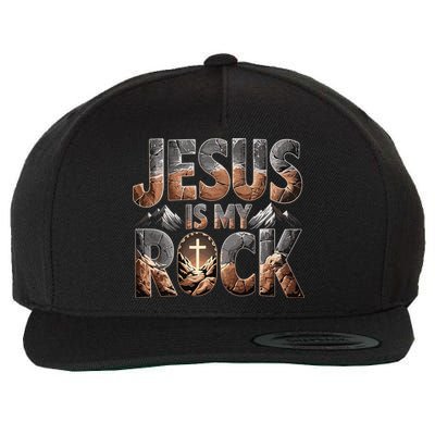 Jesus Is My Rock Biblical Faith Wool Snapback Cap