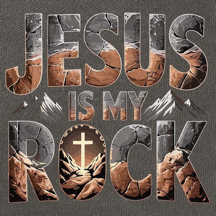 Jesus Is My Rock Biblical Faith Cotton Canvas Backpack