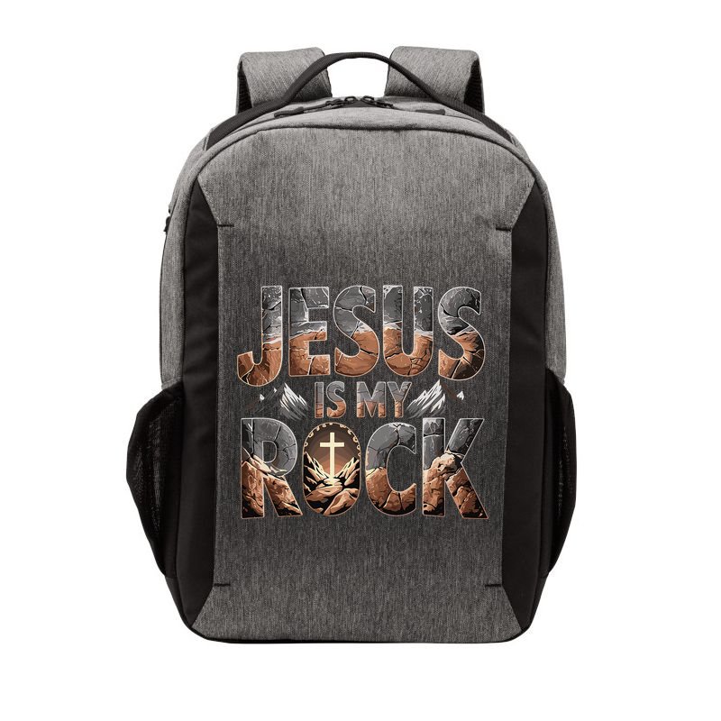 Jesus Is My Rock Biblical Faith Vector Backpack