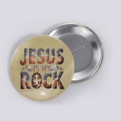 Jesus Is My Rock Biblical Faith Button