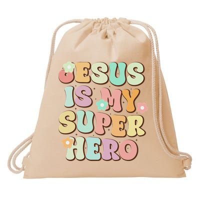 Jesus Is My Superhero Christian Religious Drawstring Bag