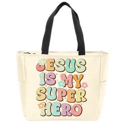 Jesus Is My Superhero Christian Religious Zip Tote Bag