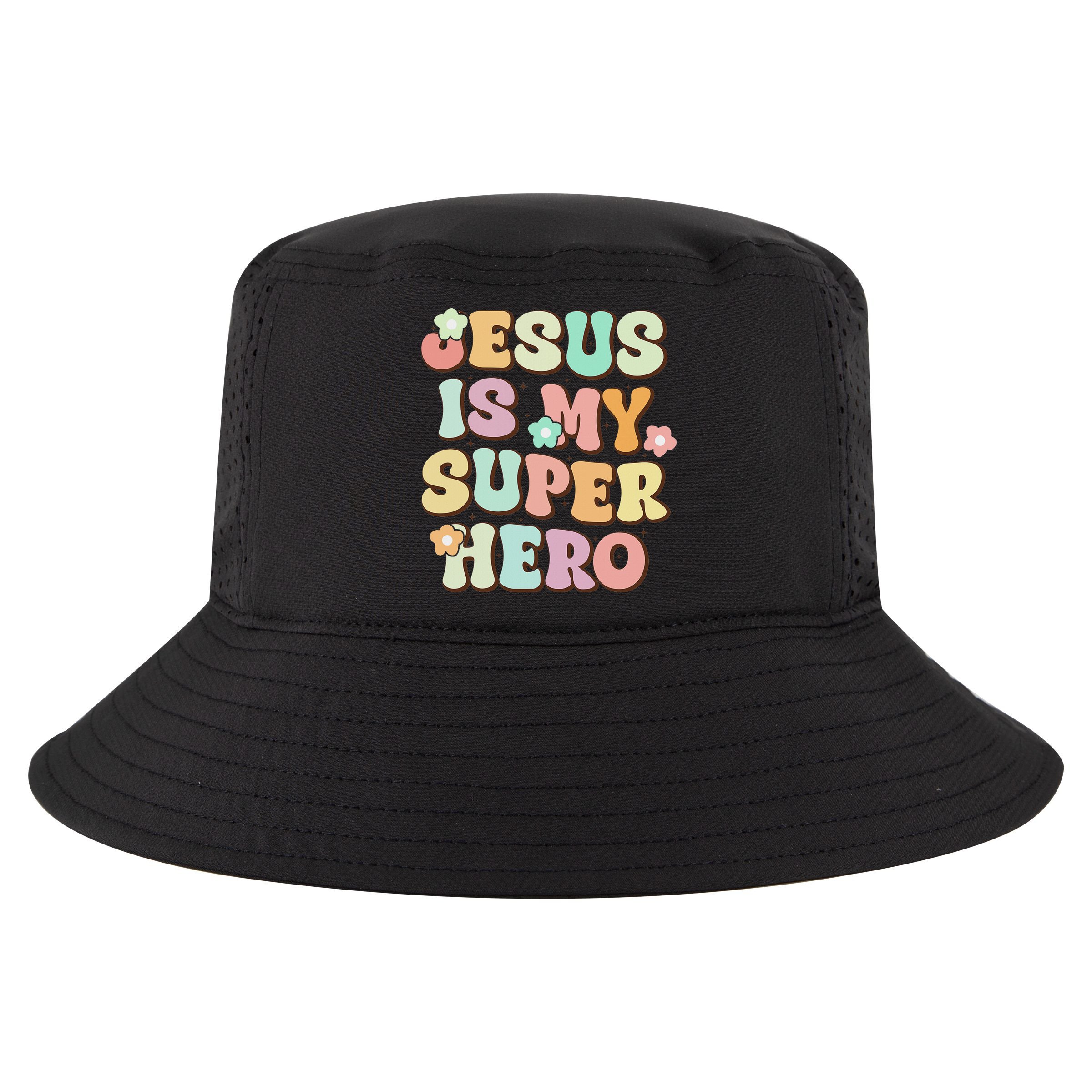 Jesus Is My Superhero Christian Religious Cool Comfort Performance Bucket Hat
