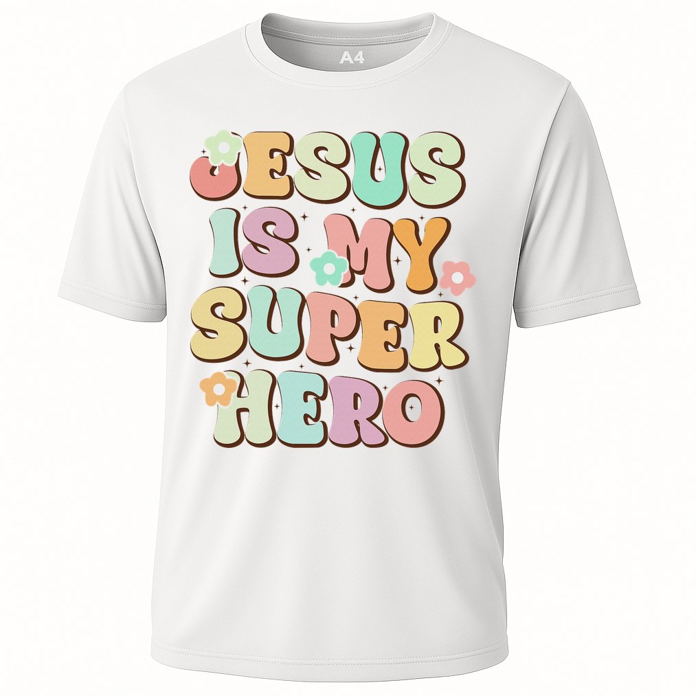 Jesus Is My Superhero Christian Religious Cooling Performance Crew T-Shirt