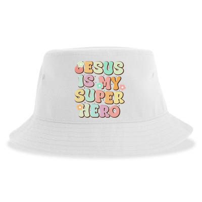 Jesus Is My Superhero Christian Religious Sustainable Bucket Hat