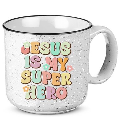 Jesus Is My Superhero Christian Religious 15oz Campfire Ceramic Mug