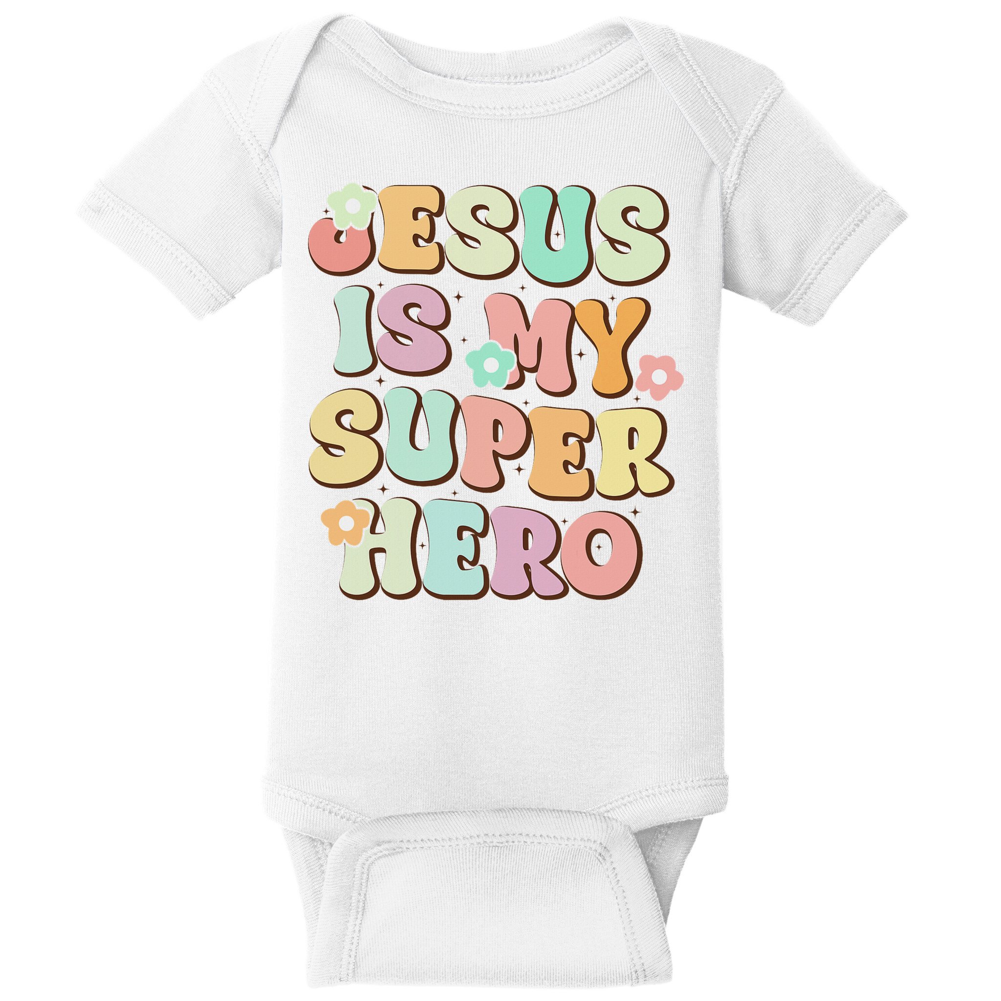 Jesus Is My Superhero Christian Religious Baby Bodysuit
