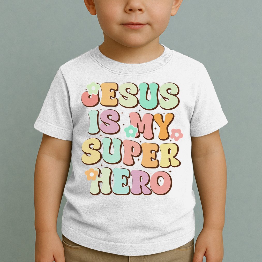 Jesus Is My Superhero Christian Religious Toddler T-Shirt