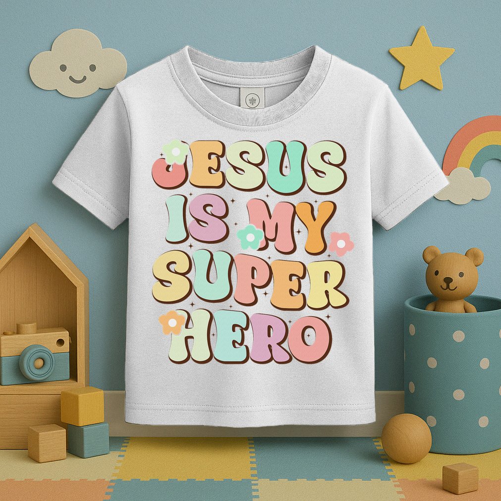 Jesus Is My Superhero Christian Religious Toddler T-Shirt