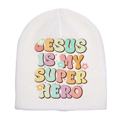 Jesus Is My Superhero Christian Religious Short Acrylic Beanie